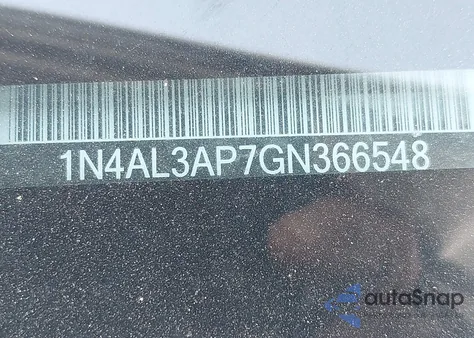2016 Nissan Altima 2.5/2.5 S/2.5 Sl/2.5 Sr/2.5 Sv z USA, uszkodzony, nr VIN 1N4AL3AP7GN366548